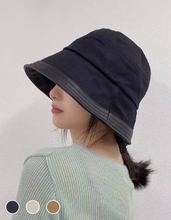 【H13001】✈️正韓🛫帽沿皮質包邊 韓系漁夫帽