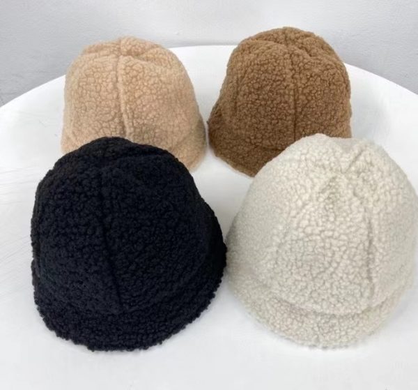 【H12803】✈️正韓🛫簡單俏皮款 羊羔毛漁夫帽