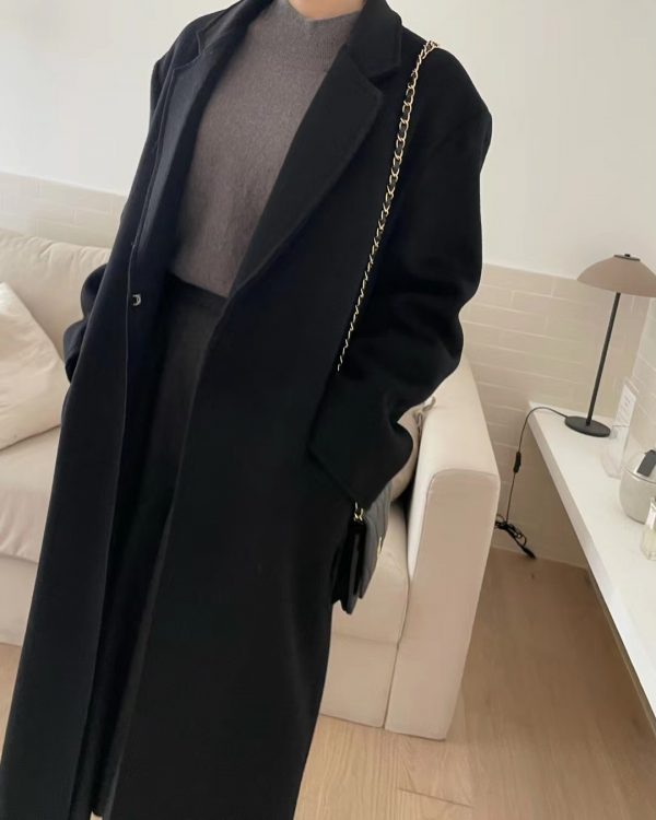 【S9274008】✈️正韓🛫高質感 簡約俐落 時尚保暖 長版羊毛西裝外套